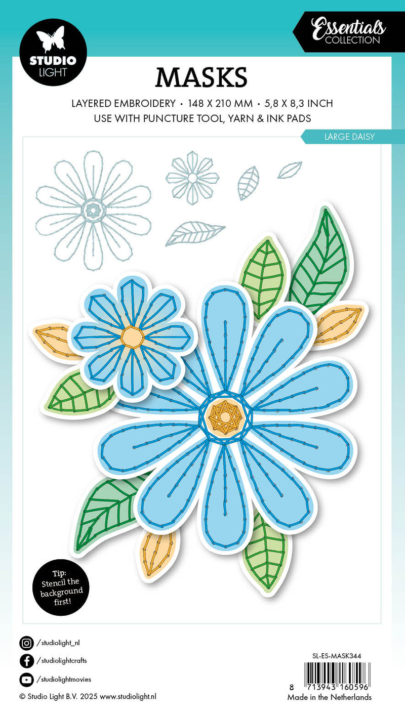 SL Mask Embroidery - Large Daisy Essentials 1 PC-2