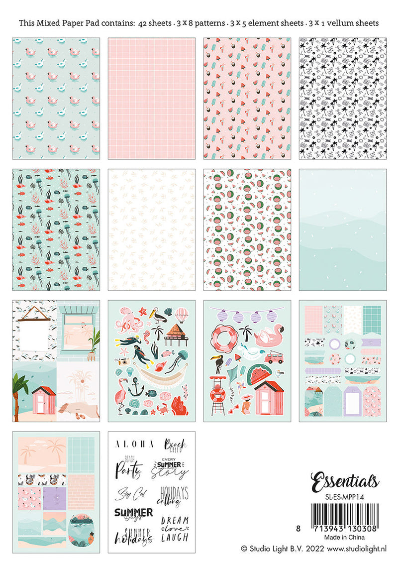 SL Mixed Paper Pad Pattern Paper Essentials 148x210x9mm 1 PC nr.14-2