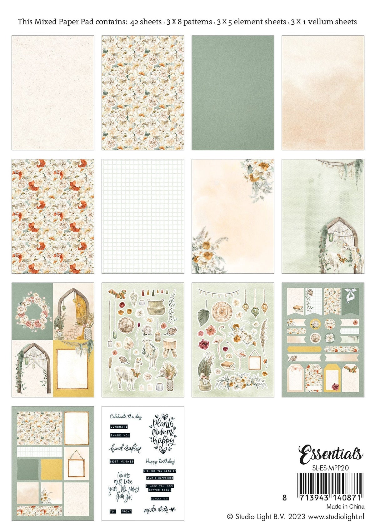 SL Mixed Paper Pad Bohemian Spring Essentials 148x210x9mm 42 SH nr.20-4
