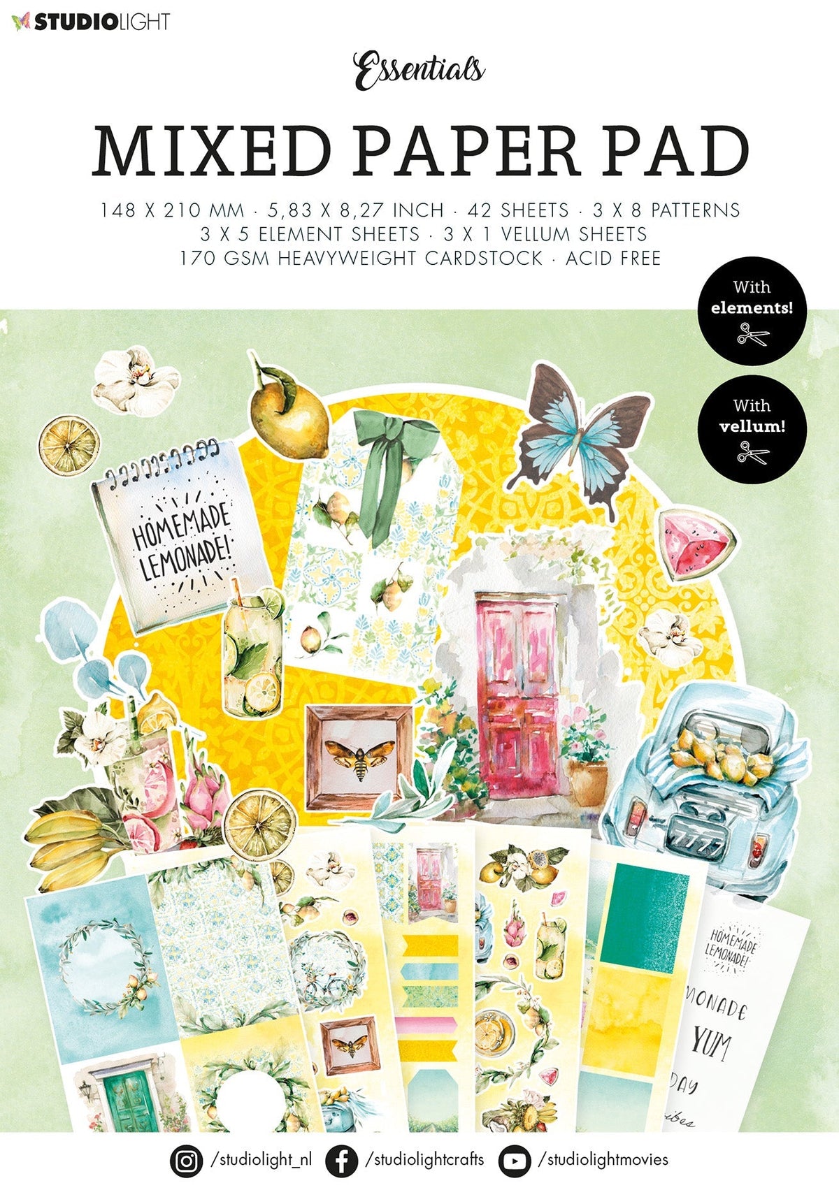 SL Mixed Paper Pad Fresh Citrus Essentials 148x210x9mm 42 SH nr.21-1
