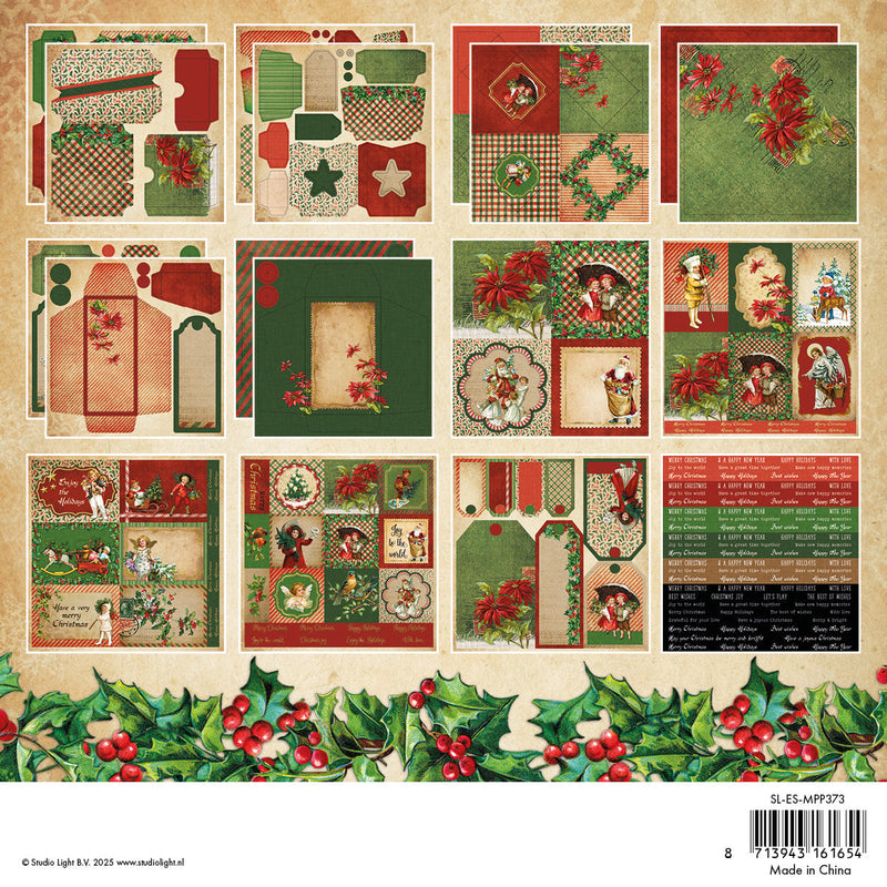 SL Mixed Paper Pad Vintage Christmas Essentials 36 Sheets-2
