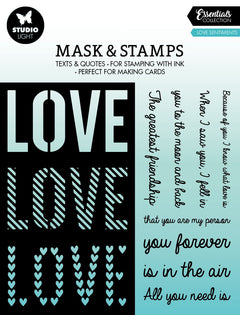 SL Mask & Stamp Love Sentiments Essentials 155x155x3mm 9 PC nr.01-1