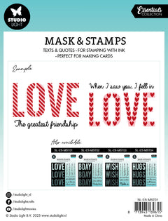 SL Mask & Stamp Love Sentiments Essentials 155x155x3mm 9 PC nr.01-4