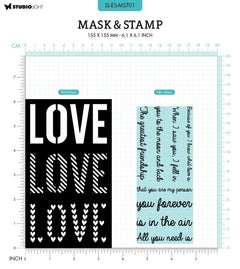 SL Mask & Stamp Love Sentiments Essentials 155x155x3mm 9 PC nr.01-2