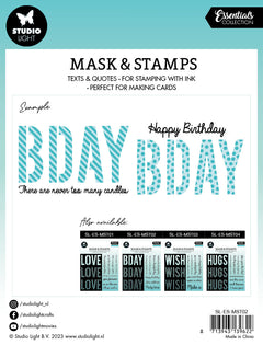 SL Mask & Stamp Bday Sentiments Essentials 155x155x3mm 8 PC nr.02-4