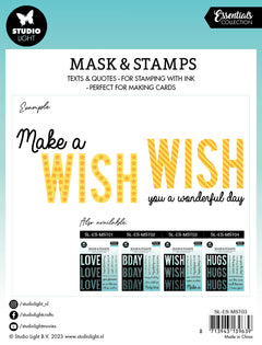 SL Mask & Stamp Wish Sentiments Essentials 155x155x3mm 8 PC nr.03-4