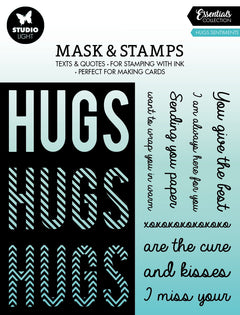 SL Mask & Stamp Hugs Sentiments Essentials 155x155x3mm 9 PC nr.04-1