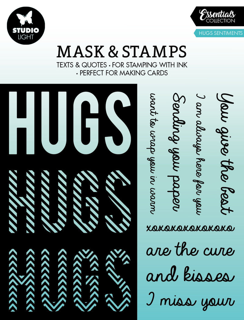 SL Mask & Stamp Hugs Sentiments Essentials 155x155x3mm 9 PC nr.04-1