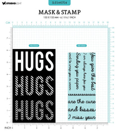 SL Mask & Stamp Hugs Sentiments Essentials 155x155x3mm 9 PC nr.04-2
