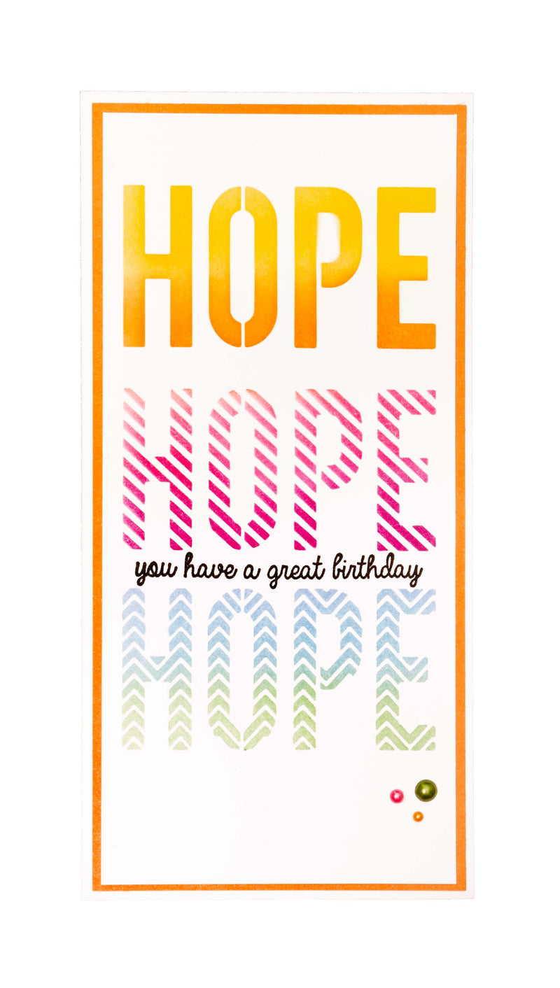 Masques et tampons SL « Hope Sentiments Essentials », 160x155x3mm, 8 pièces, n°05-3