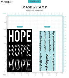 Masques et tampons SL « Hope Sentiments Essentials », 160x155x3mm, 8 pièces, n°05-2
