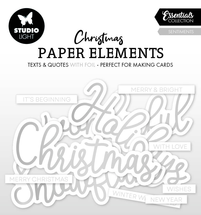 SL Paper Elements Silver Sentiments Essentials 40 PC-1