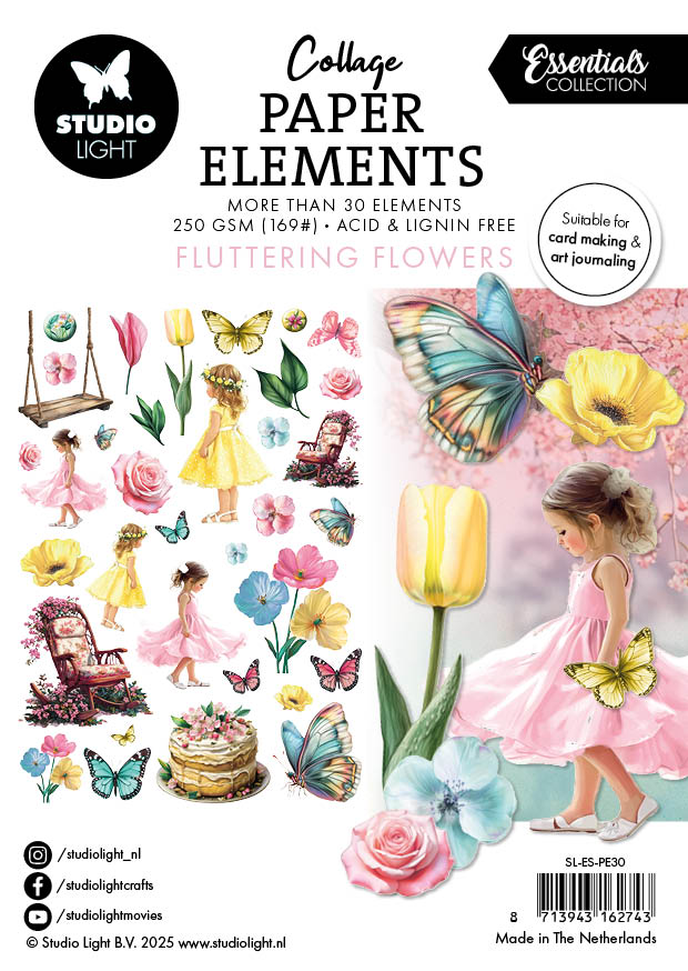 SL Paper Elements Fluttering Flowers Essentials 35 Pieces-1