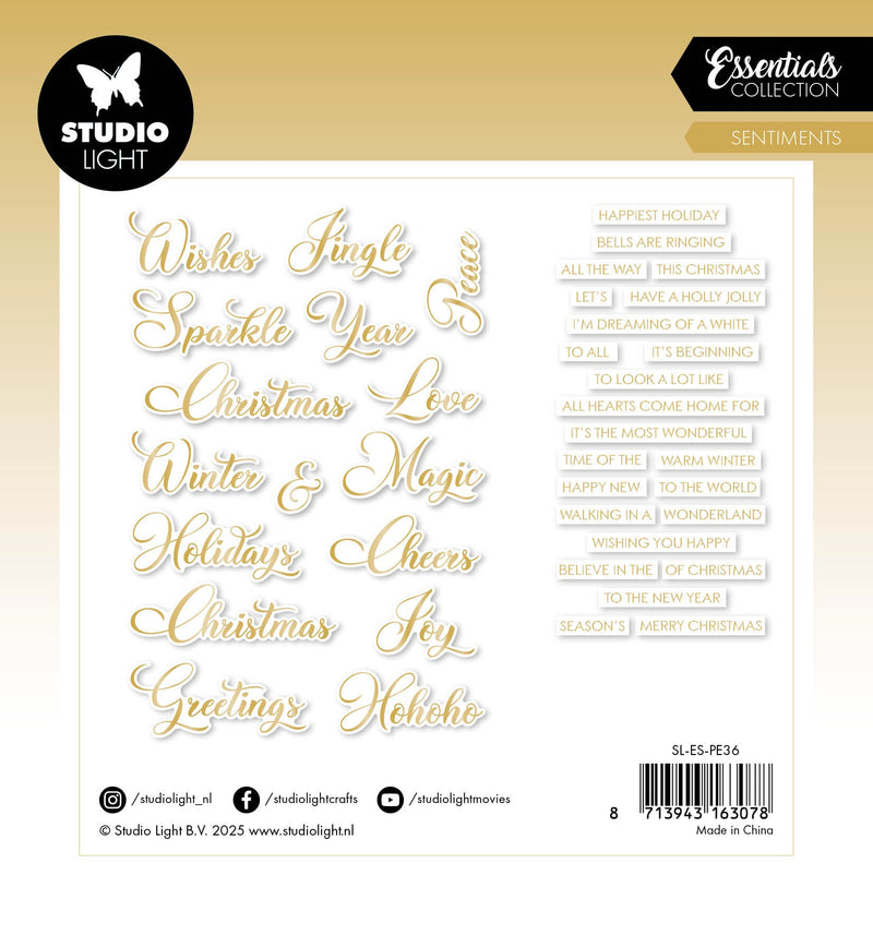 SL Paper Elements Gold Sentiments Classic Essentials 40 Pieces-2