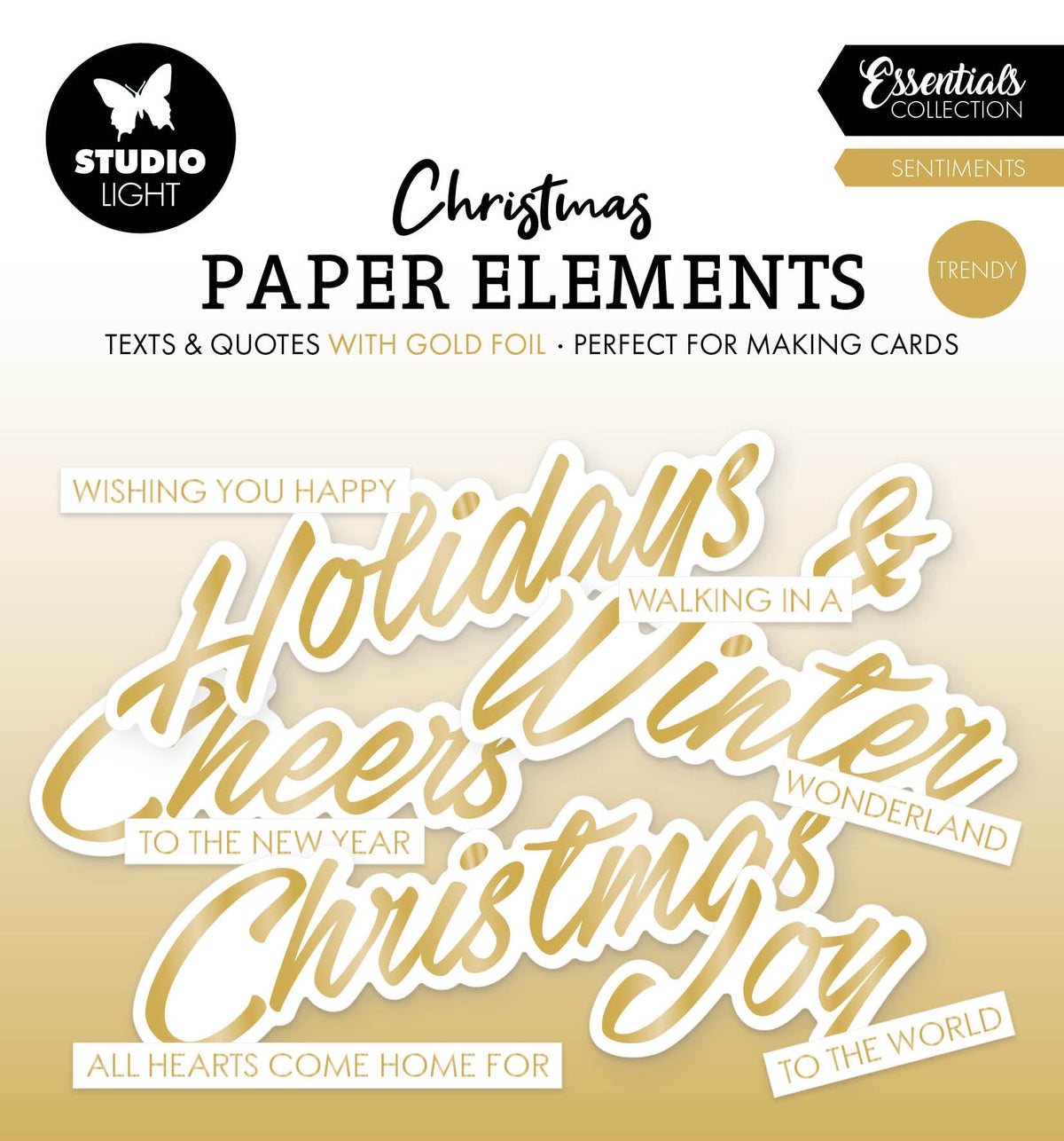 SL Paper Elements Gold Sentiments Trendy Essentials 40 Pieces-1