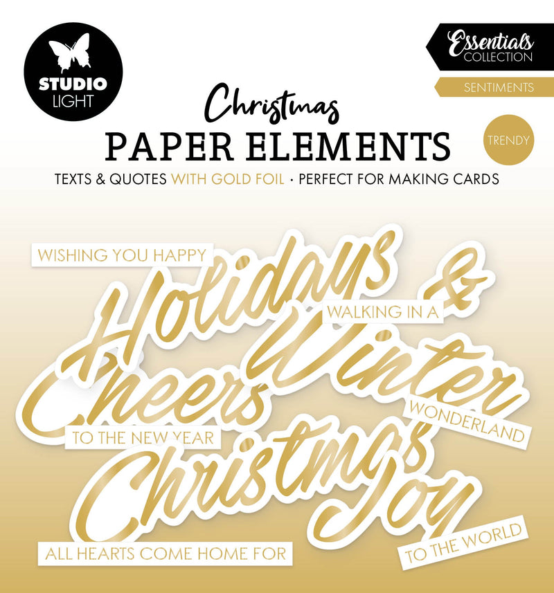 SL Paper Elements Gold Sentiments Trendy Essentials 40 Pieces-1