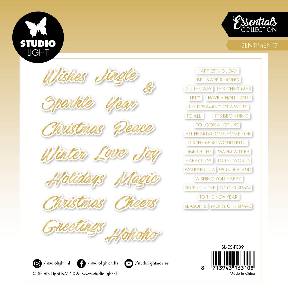 SL Paper Elements Gold Sentiments Trendy Essentials 40 Pieces-2