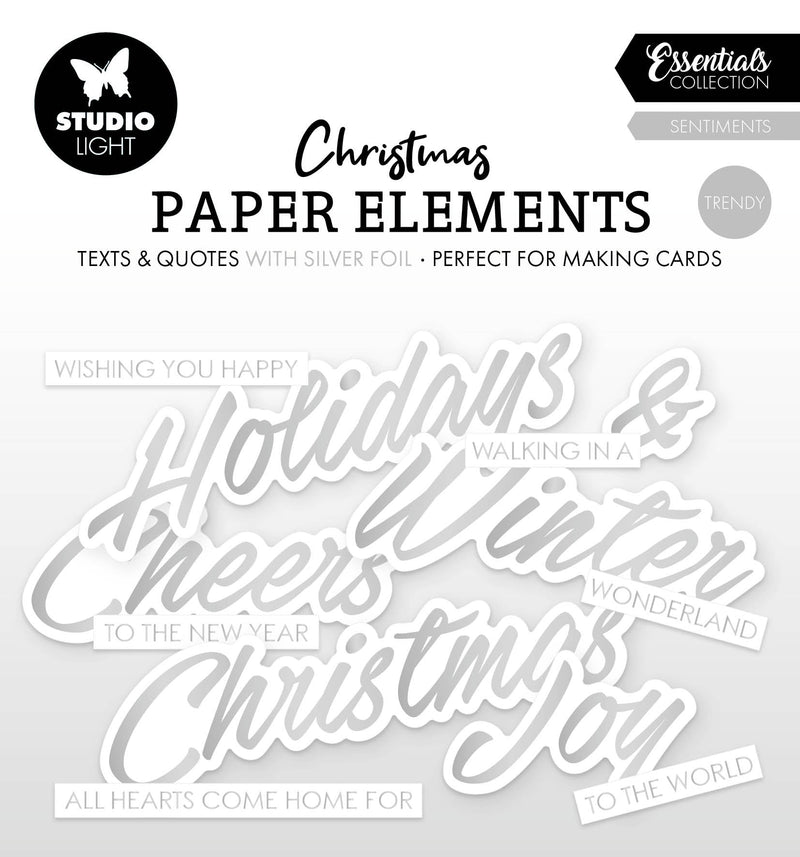 SL Paper Elements Silver Sentiments Trendy Essentials 40 Pieces-1