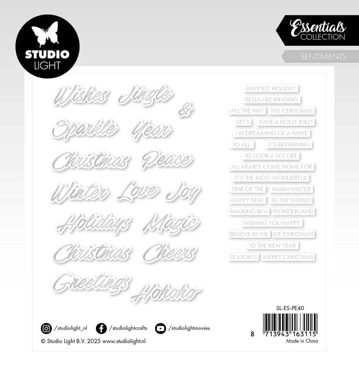 SL Paper Elements Silver Sentiments Trendy Essentials 40 Pieces-2
