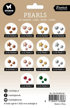 SL Self-Adhesive Pearls Copper Hearts Essentials 140x230x4mm 240 PC nr.05-2