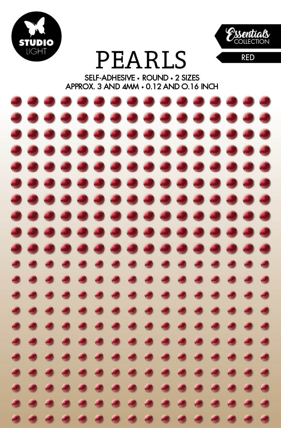 SL Self-Adhesive Pearls Red Pearls Essentials105x160x4mm 336 PC nr.24-1