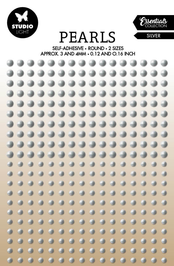 SL Self-Adhesive Pearls Silver Pearls Essentials105x160x4mm 336 PC nr.28-1