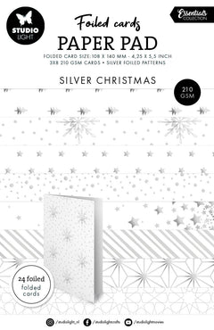 SL Foiled Cards Silver Christmas Patterns Essentials 24 SH-1