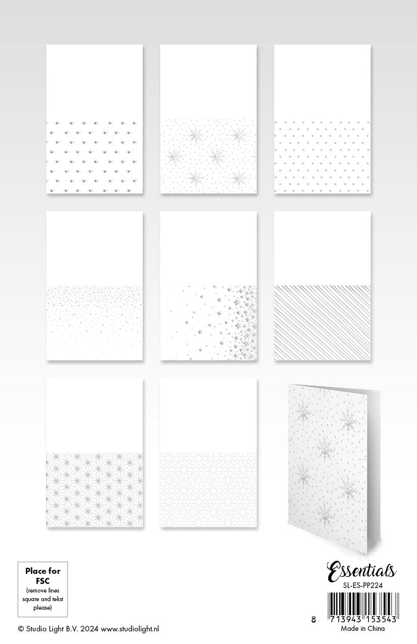 SL Foiled Cards Silver Christmas Patterns Essentials 24 SH-2