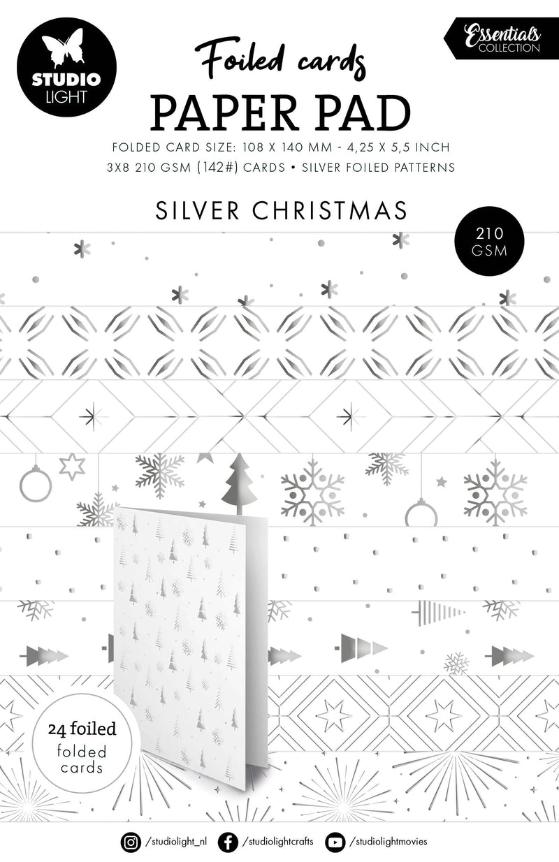 SL Foiled Cards Silver Patterns Essentials 24 Sheets-1