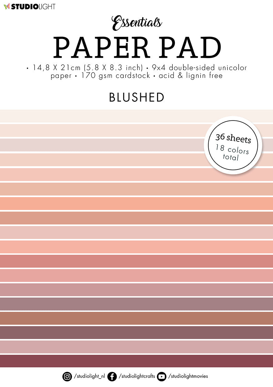 SL Paper Pad Double Sided Unicolor Blushed Essentials 148x210x9mm 36 SH nr.52-1