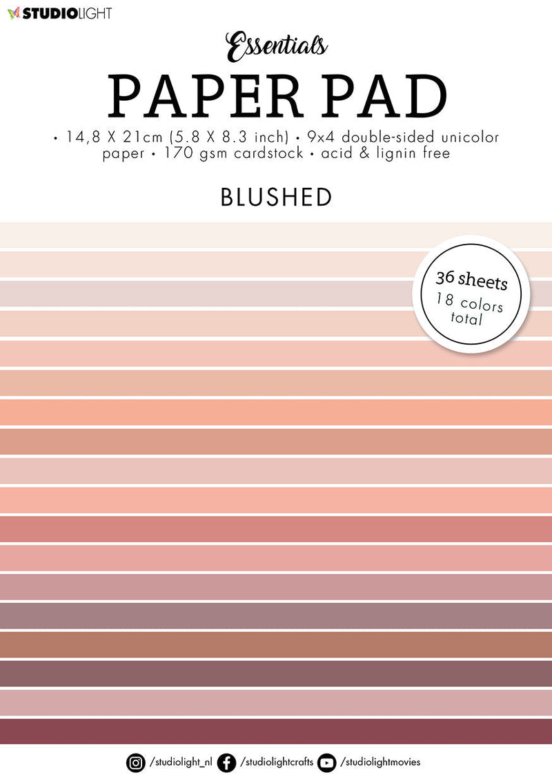 SL Paper Pad Double Sided Unicolor Blushed Essentials 148x210x9mm 36 SH nr.52-1