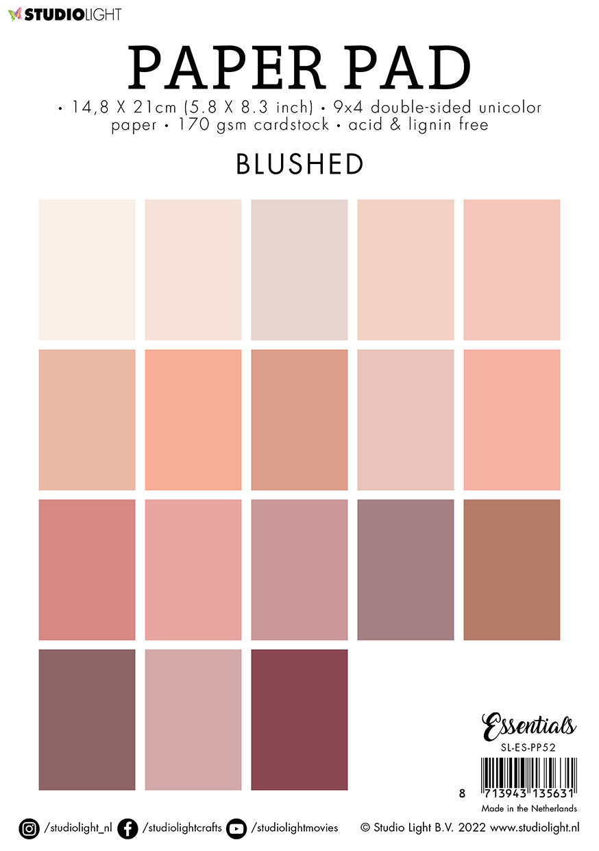 SL Paper Pad Double Sided Unicolor Blushed Essentials 148x210x9mm 36 SH nr.52-38