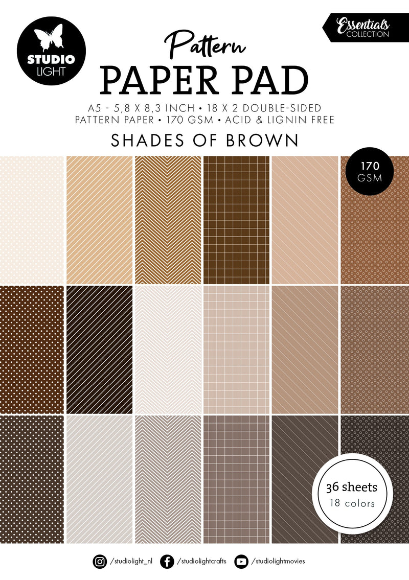 SL Pattern Paper Pad Shades Of Brown Essentials 36 SH-1