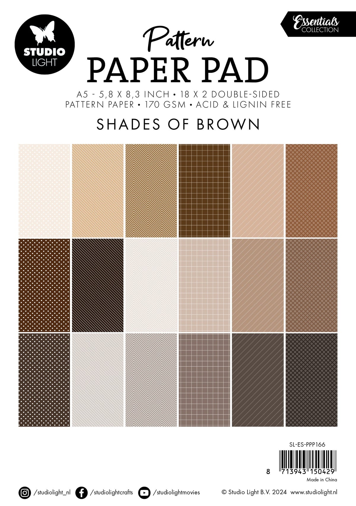 SL Pattern Paper Pad Shades Of Brown Essentials 36 SH-2