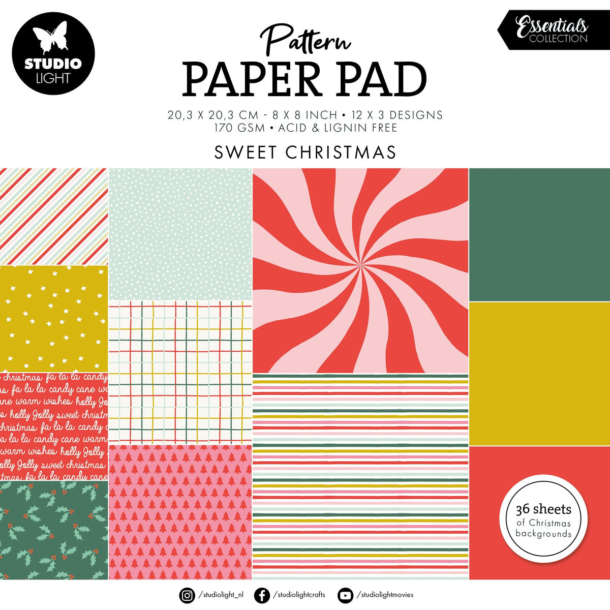 SL Pattern Paper Pad Sweet Christmas Essentials 36 SH-1