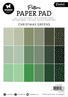 SL Pattern Paper Pad Christmas Greens Essentials 36 SH-2