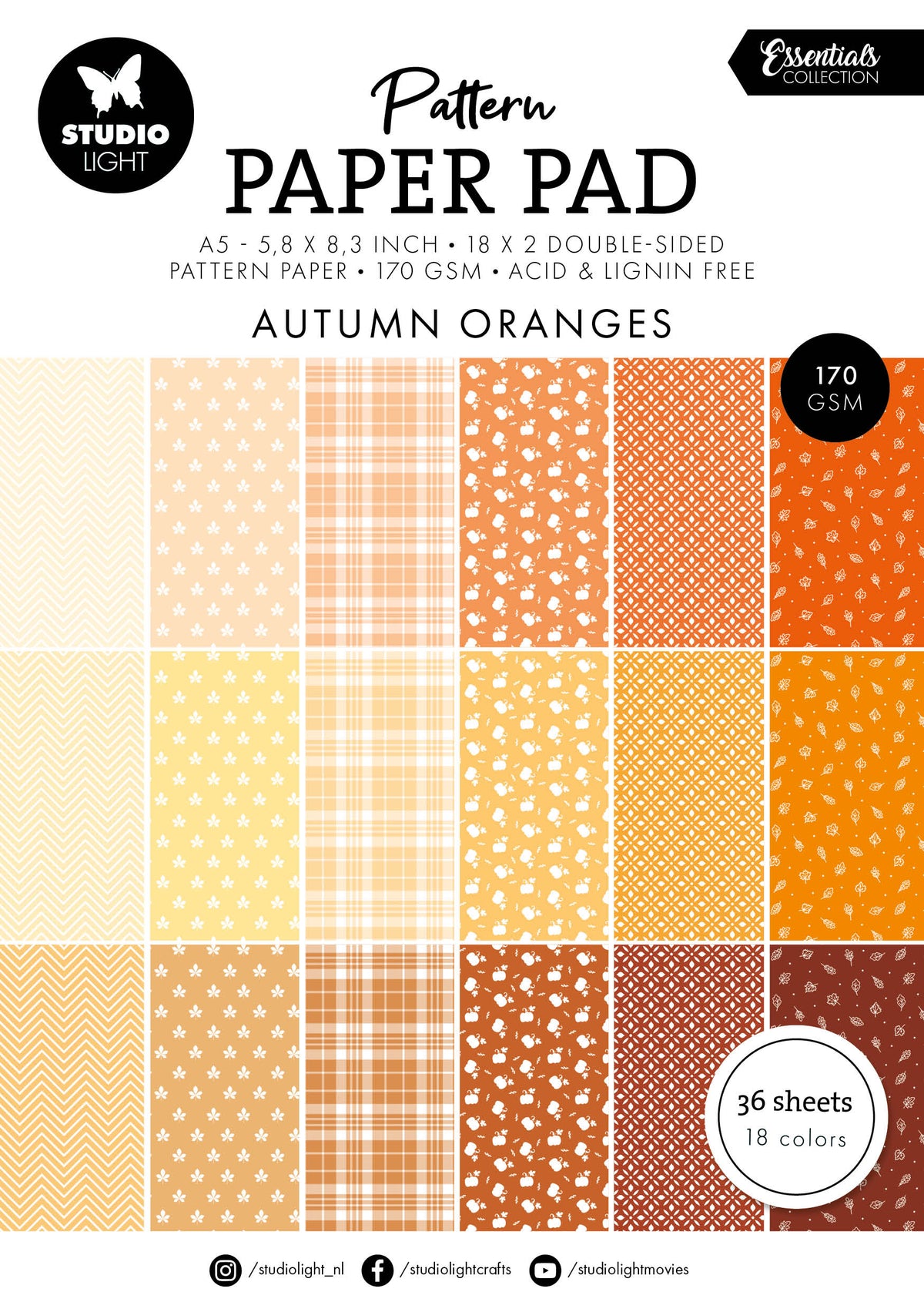 SL Pattern Paper Pad Autumn Oranges Essentials 36 SH-1
