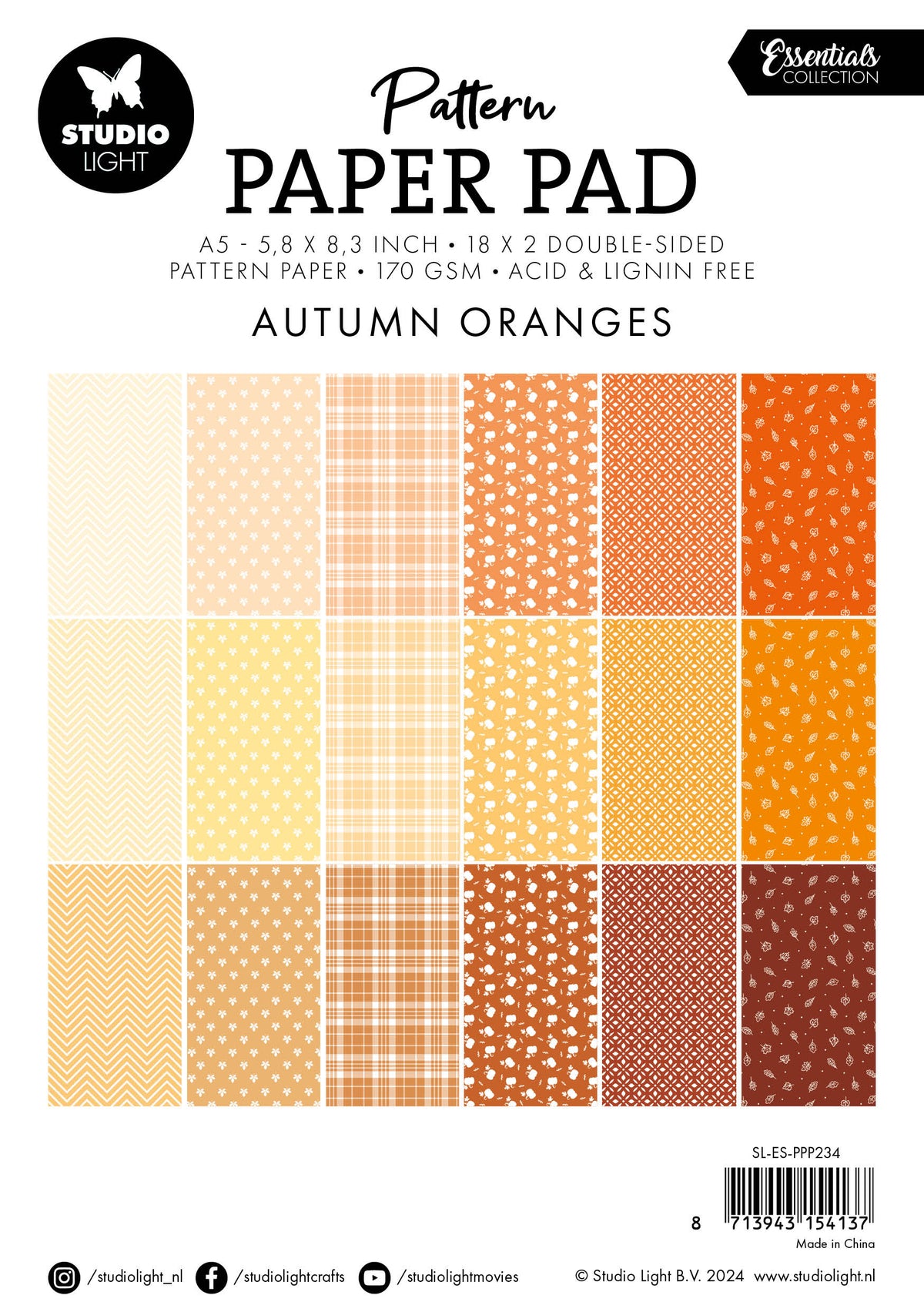 SL Pattern Paper Pad Autumn Oranges Essentials 36 SH-2