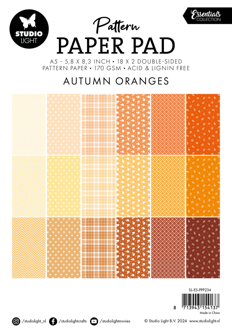 SL Pattern Paper Pad Autumn Oranges Essentials 36 SH-2