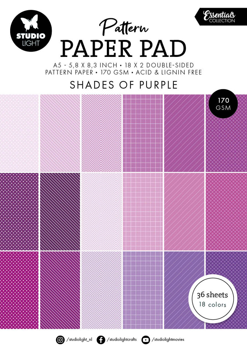 SL Pattern Paper Pad Shades Of Purple Essentials 36 SH-1