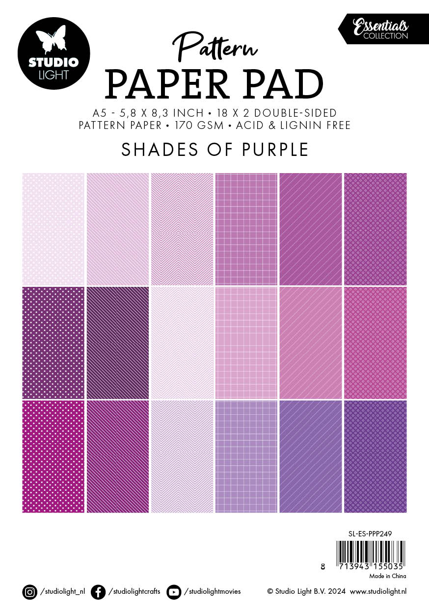 SL Pattern Paper Pad Shades Of Purple Essentials 36 SH-2