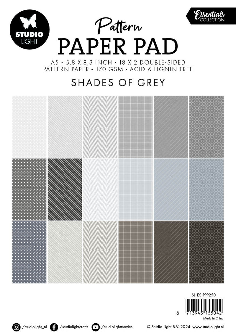 SL Pattern Paper Pad Shades Of Grey Essentials 36 SH-2