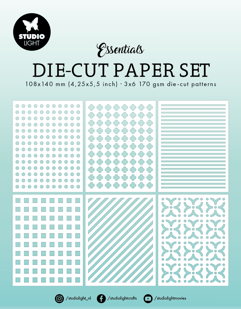 SL Paper Set Die-Cut Paper Sheets Essentials 108x140x6mm 18 PC nr.36-1