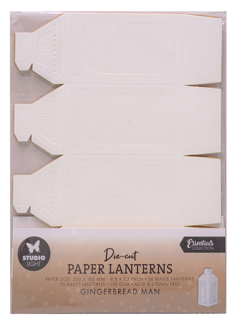 SL Lanternes en papier découpées L'essentiel Bonhomme en pain d'épices 10 feuilles-1