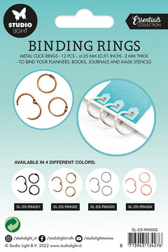 SL Binding Click Rings Old Gold Essentials 23x23x3mm 12 PC nr.02-2
