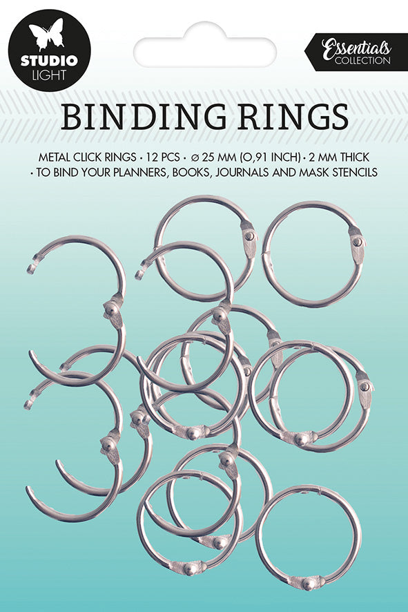 SL Binding Click Rings Silver Essentials 23x23x3mm 12 PC nr.03-1