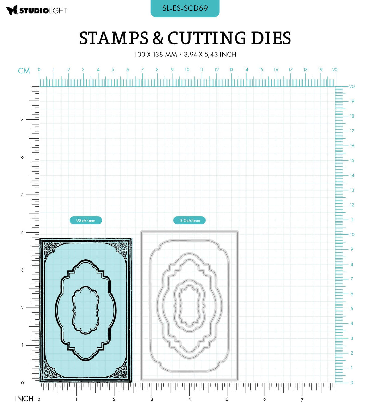 SL Stamp & Cutting Dies Ephemera Frames Essentials 100x138x3mm 9 PC nr.69-2