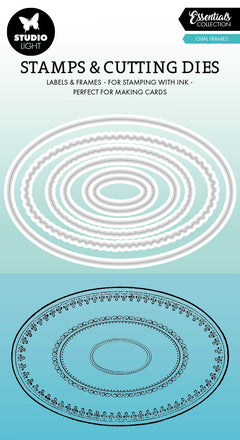 SL Troqueles de corte y sello Marcos ovalados esenciales 100x138x3mm 9 pzas n.º 70-1