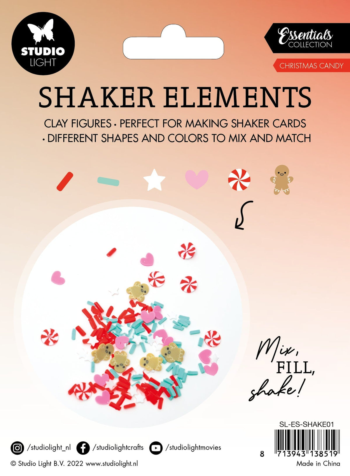 SL Shaker Elements Christmas Candy Essentials 151x111x1mm 6 PC nr.01-4