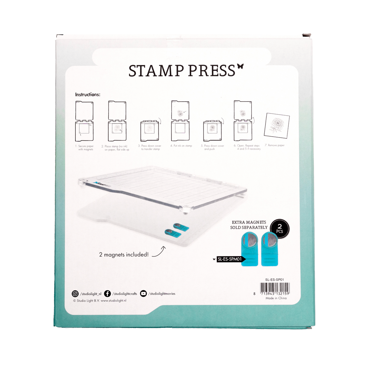 SL Stamp Press Incl. 2 Magnets Essential Tools 160x160x20mm 3 PCS nr.01-4